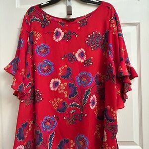 Zac & Rachel Red Floral Blouse